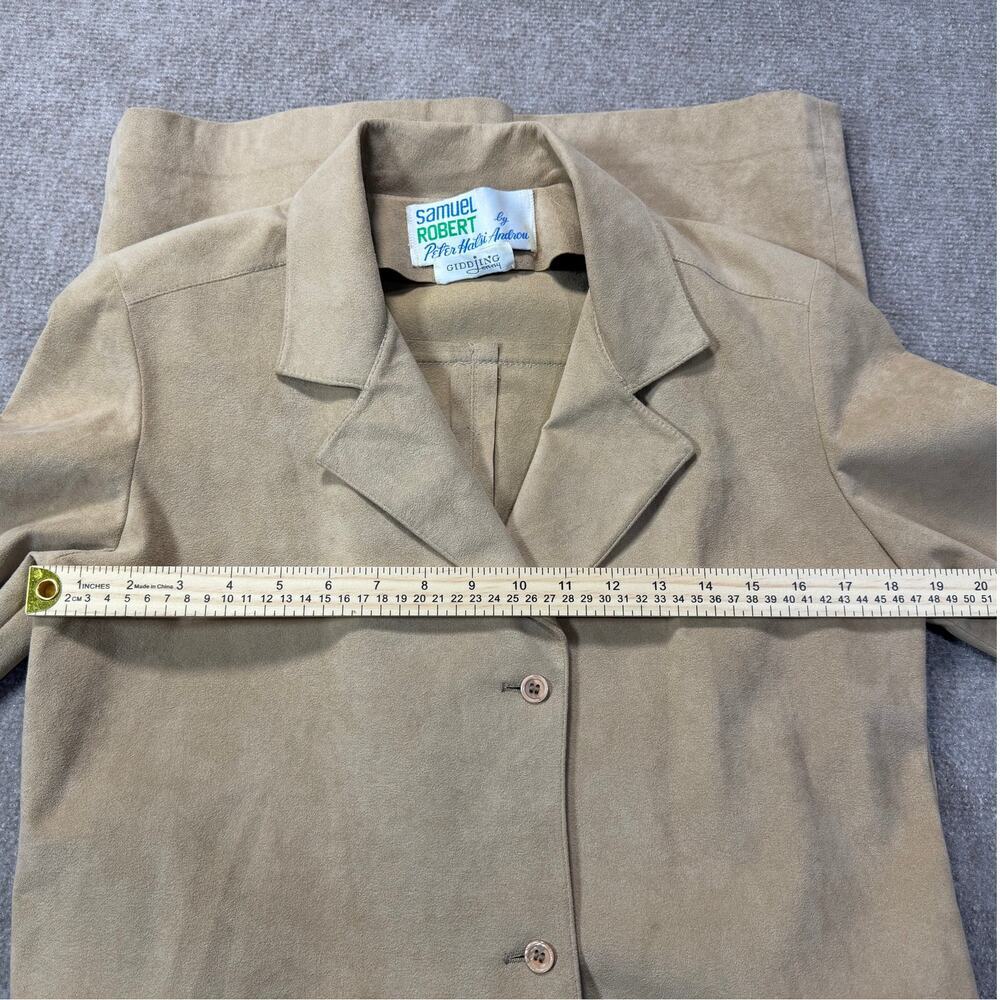 Samuel Robert Vintage Trench Coat Tan Faux Suede Minimalist Dark Academia - Picture 10 of 10